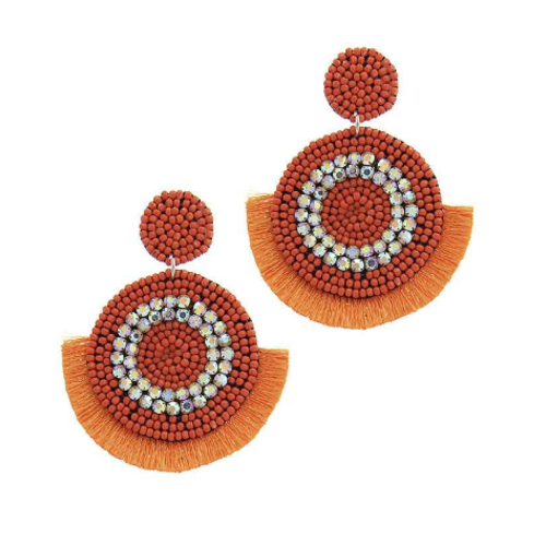 For Fun Tassel Earrings Orange For Fun Tassel Earrings Orange