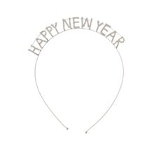 Happy New Year Rhinestone Headband - Silver