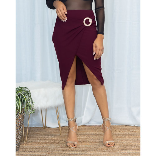 To The Left Rhinestone Buckle Pencil Skirt To The Left Rhinestone Buckle Pencil Skirt