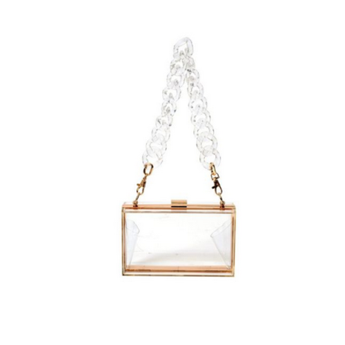 Barely There Clutch - Clear/Gold