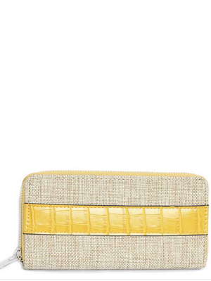 Care Free Straw Wallet - Yellow