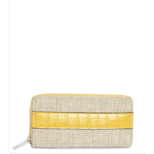 Care Free Straw Wallet - Yellow Care Free Straw Wallet - Yellow