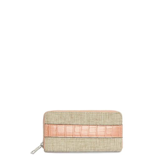 Care Free Straw Wallet - Peach