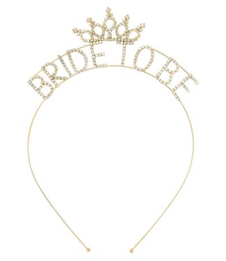Bride To Be Crown Headband - Gold