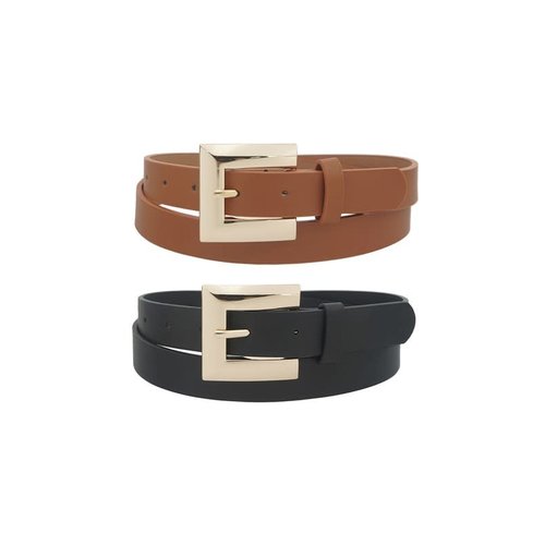 Keep It Together 2 PC Belt Set - Black/Brown Keep It Together 2 PC Belt Set - Black/Brown