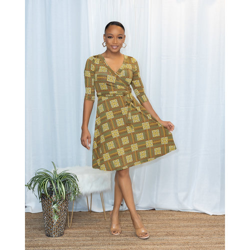 Ancient Treasure Midi Wrap Dress Ancient Treasure Midi Wrap Dress