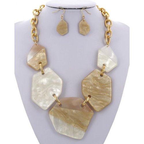 Inner Reflection Necklace Set - Tan