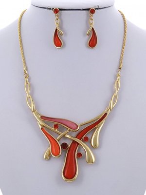 Take It Or Leave It Necklace Set - Red