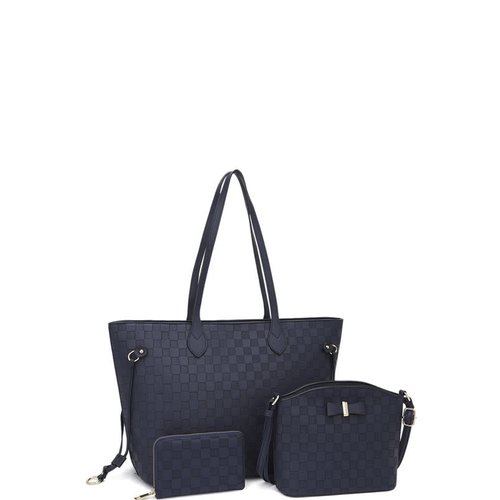 Making Deals 3PC Handbag Set - Navy Making Deals 3PC Handbag Set - Navy