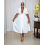 Pure White Belted Maxi Dress