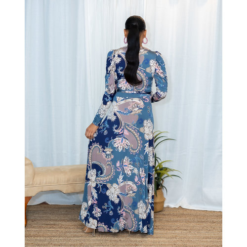 All Feathered Up Ruched Maxi Dress