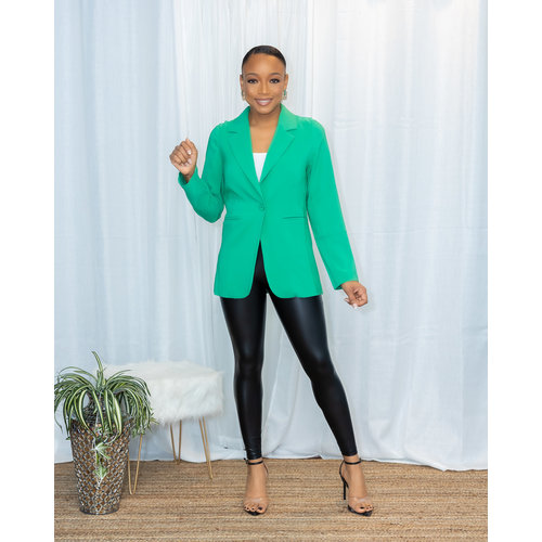 Long Overdue Blazer - Avocado Long Overdue Blazer - Avocado