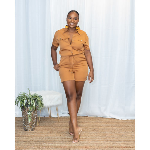 The Haunt Drawstring Romper The Haunt Drawstring Romper