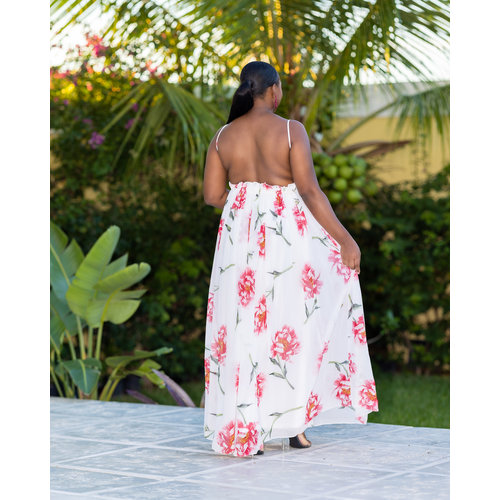 Lovely Day Backless Floral Maxi Dress