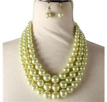 Layer Up Pearl Necklace Set - Lime
