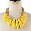 Rock Solid Necklace Set - Yellow
