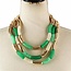 Good Vibes Tribal Necklace Set - Green