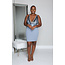 After Hours Sequin Halter Dress - Dusty Blue