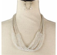 Bead Reaction Necklace Set - Clear