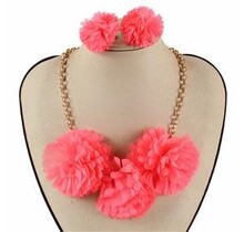 Unlike The Rest Necklace Set - Neon Coral