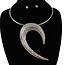 Lunar Stone Necklace Set - Silver
