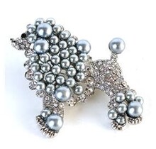 Prissy Pup Pearl Brooch