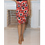 Flowers Of Yesterday High Waist Pencil Skirt - Coral