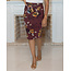 Maple Fall Belted Pencil Skirt - Burgundy