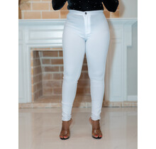 No Troubles High Waist Skinny Jeans - White