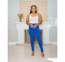 No Troubles High Waist Skinny Jeans - Royal Blue