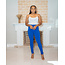 No Troubles High Waist Skinny Jeans - Royal Blue