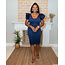 Make A Scene Ruffle Dress - Navy