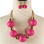 Be Extra Necklace Set - Fuchsia