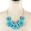 My Time To Bloom Necklace Set - Blue