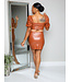 By Any Means Leather Skirt Set