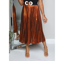 Copper Glow Pleated Skirt