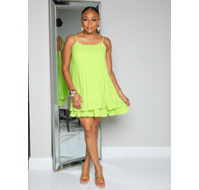 Just For Fun Pleated Dress LIME