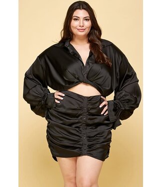 PLUS VIP Party Satin Dress