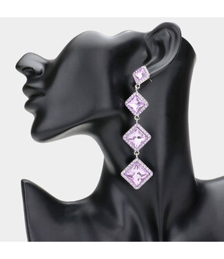 Diamond Pieces Earrings - Lavender