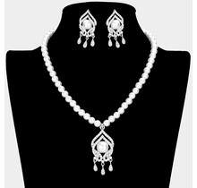 Blessings Up Pearl Necklace Set - White