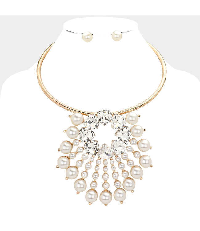 Best In The Game Pearl Necklace Set - Gold
