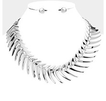 Chained Up Necklace Set - Silver