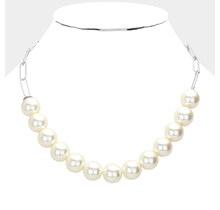 Enjoying Both Pearl Necklace - Silver