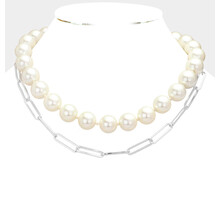 Wrap Me Pearl Necklace - Silver