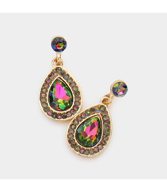 Rise & Sparkle Earrings - Green Iridescent