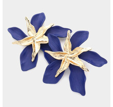 Everything Floral Earrings - Navy