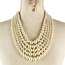 In The Layer Five Strand Pearl Necklace Set - Cream