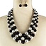 Triple Threat Pearl Necklace Set - Black/White