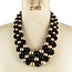 Triple Threat Pearl Necklace Set - Black/Gold