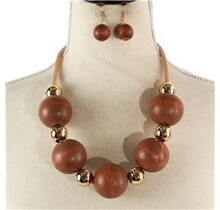 Be Extra Necklace Set - Brown